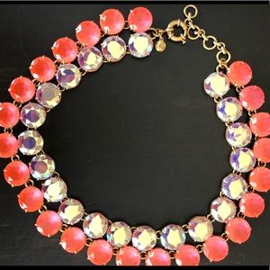 J.Crew Hot Pink & Iridescent Stone Necklace